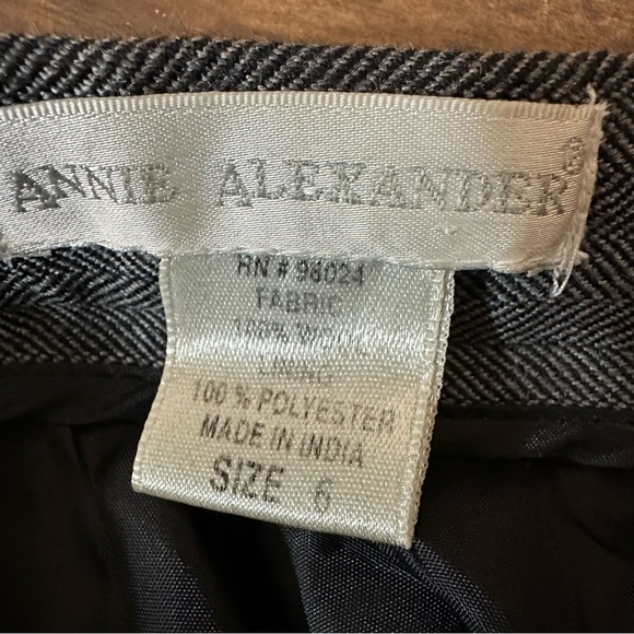 Vintage Annie Alexander Gray Tweed Wool High Waist Lined Trousers Pants, size 6 - Picture 11 of 13